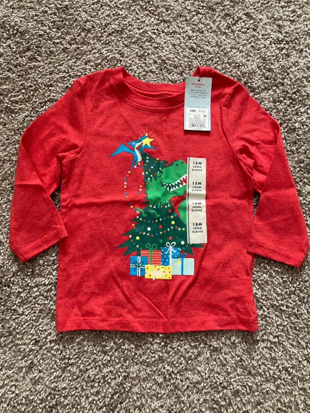 Cat & Jack Dino Holiday Shirt Size 18mo